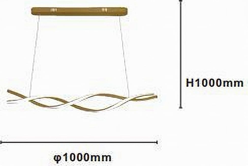 LAMPADARIO A SOSPENSIONE LUCE 3000K-6500K LED 48W ORO SPIRALE VORTICE ORIZZONTALE 01110 in Lampade a sospensione Trade Shop italia - Napoli, commercioVirtuoso.it