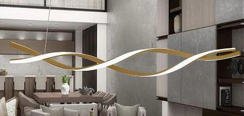 LAMPADARIO A SOSPENSIONE LUCE 3000K-6500K LED 48W ORO SPIRALE VORTICE ORIZZONTALE 01110 in Lampade a sospensione Trade Shop italia - Napoli, commercioVirtuoso.it