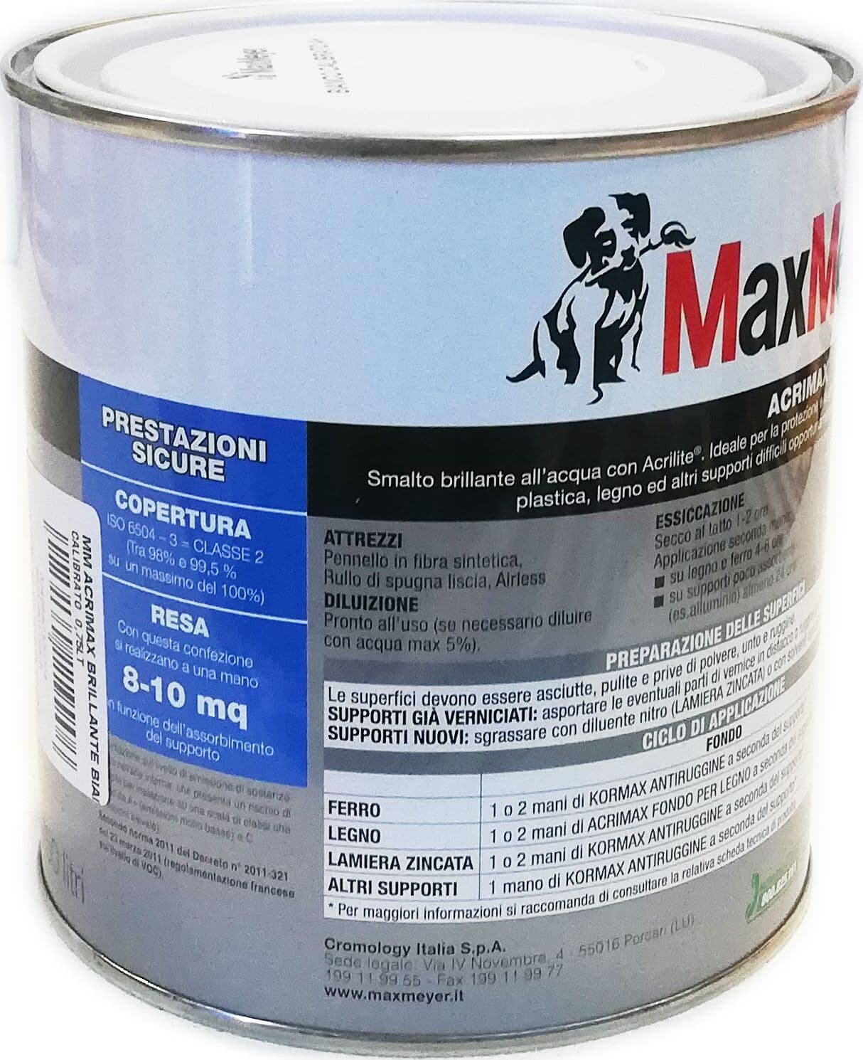 Max Meyer Acrimax 750ml smalto base acqua tutti i RAL 8000 in Vernice Aloiserw.com - Altomonte, commercioVirtuoso.it