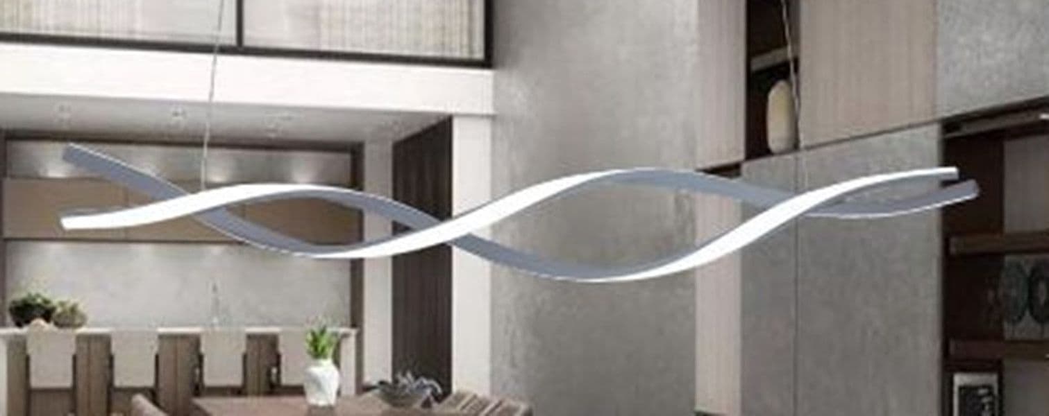 LAMPADARIO SOSPENSIONE LUCE 3000K-6500K LED 48W ARGENTO SPIRALE VORTICE ORIZZONTALE 01127 in Lampade a sospensione Trade Shop italia - Napoli, commercioVirtuoso.it