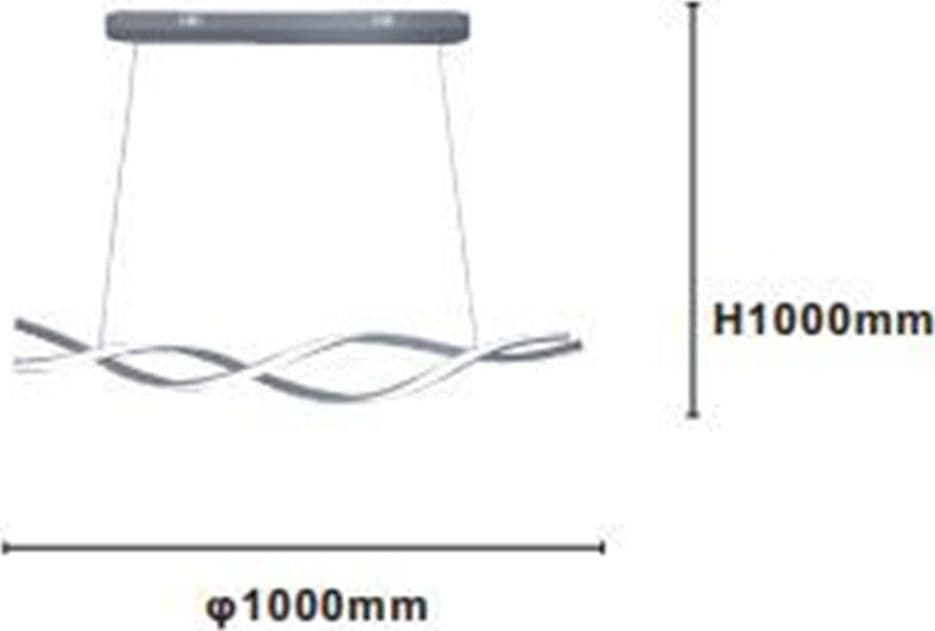 LAMPADARIO SOSPENSIONE LUCE 3000K-6500K LED 48W ARGENTO SPIRALE VORTICE ORIZZONTALE 01127 in Lampade a sospensione Trade Shop italia - Napoli, commercioVirtuoso.it