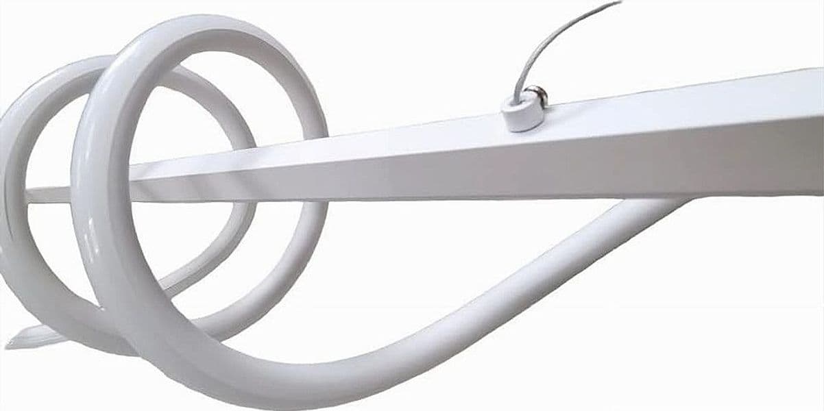 LAMPADARIO SOSPESO LED 65W BIANCO SPIRALE ONDULATO VORTICE ORIZZONTALE LUCE 3000K-6500K 01141 in Lampade a sospensione Trade Shop italia - Napoli, commercioVirtuoso.it