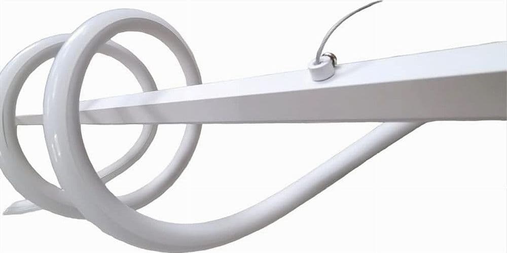 LAMPADARIO SOSPESO LED 65W BIANCO SPIRALE ONDULATO VORTICE ORIZZONTALE LUCE 3000K-6500K 01141 in Lampade a sospensione Trade Shop italia - Napoli, commercioVirtuoso.it
