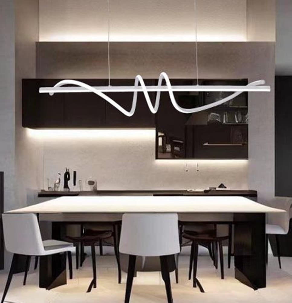 LAMPADARIO SOSPESO LED 65W BIANCO SPIRALE ONDULATO VORTICE ORIZZONTALE LUCE 3000K-6500K 01141 in Lampade a sospensione Trade Shop italia - Napoli, commercioVirtuoso.it