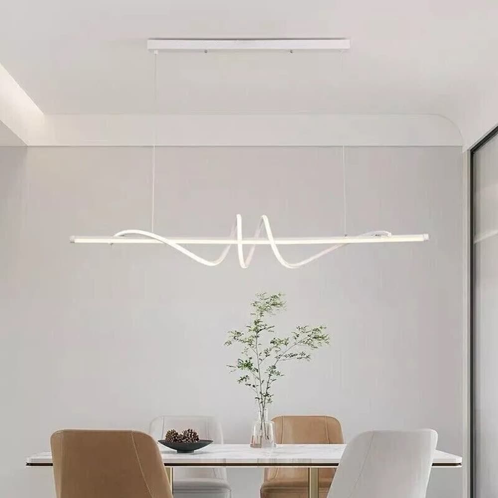 LAMPADARIO SOSPESO LED 65W BIANCO SPIRALE ONDULATO VORTICE ORIZZONTALE LUCE 3000K-6500K 01141 in Lampade a sospensione Trade Shop italia - Napoli, commercioVirtuoso.it
