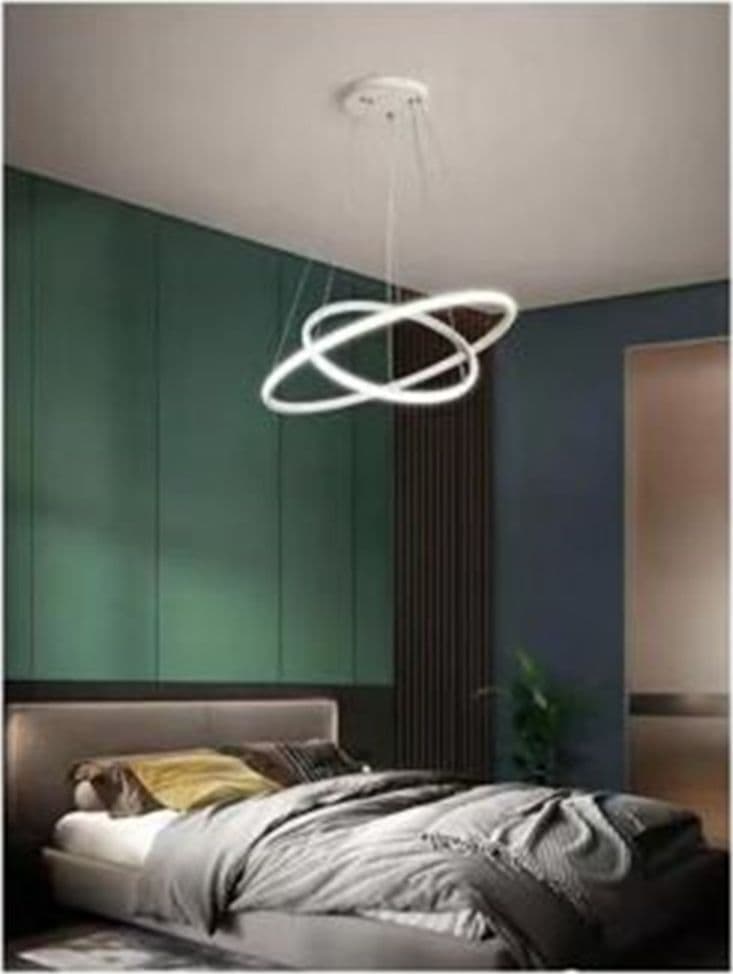 LAMPADARIO SOSPESO LED 60W 2 CERCHI PENDENTE ROTONDO ANELLI BIANCO LUCE 4000K 50248 in Lampadari Trade Shop italia - Napoli, commercioVirtuoso.it