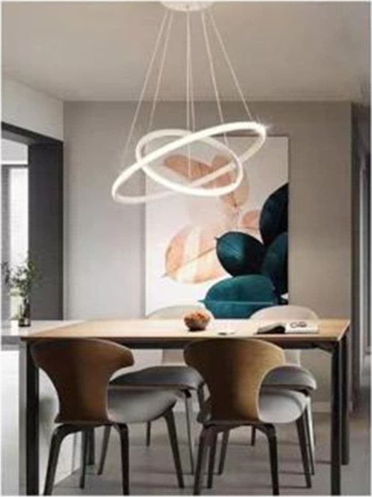 LAMPADARIO SOSPESO LED 60W 2 CERCHI PENDENTE ROTONDO ANELLI BIANCO LUCE 4000K 50248 in Lampadari Trade Shop italia - Napoli, commercioVirtuoso.it