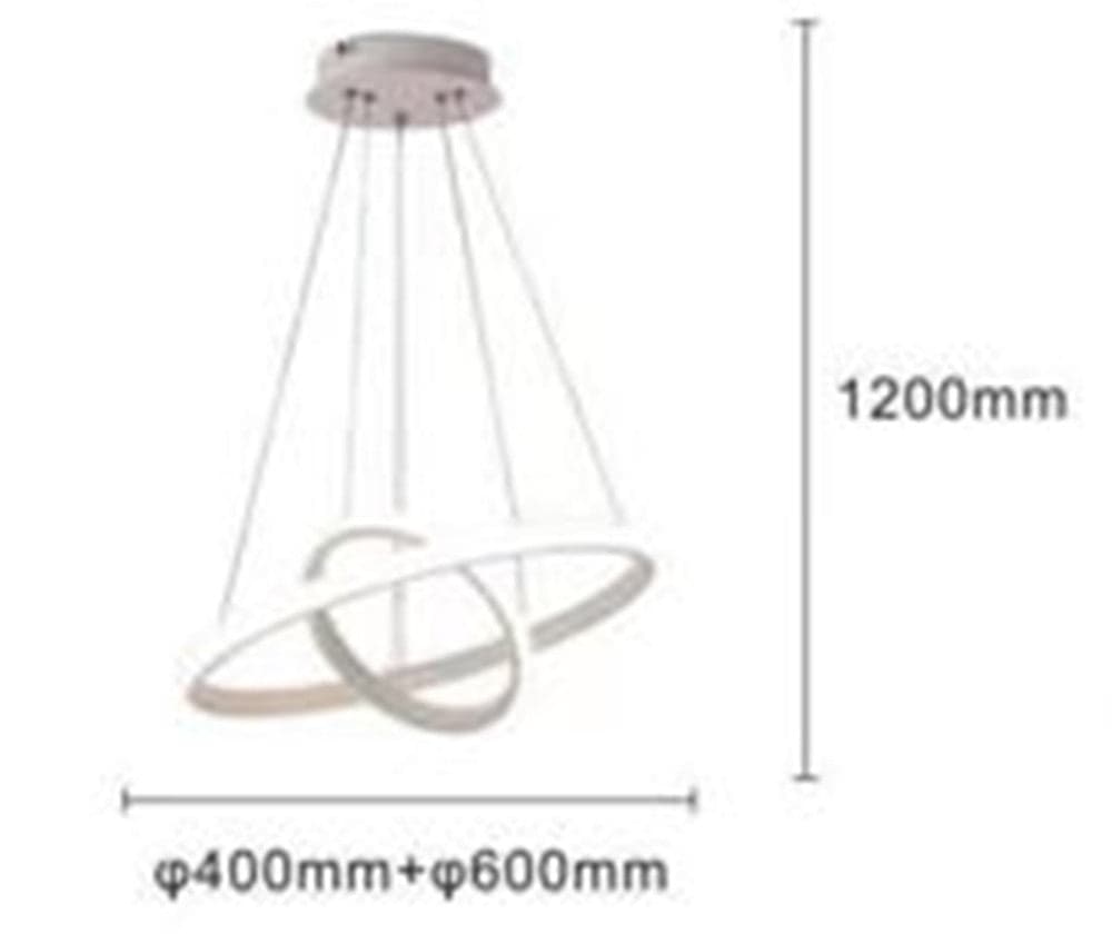 LAMPADARIO SOSPESO LED 60W 2 CERCHI PENDENTE ROTONDO ANELLI BIANCO LUCE 6500K 50286 in Lampadari Trade Shop italia - Napoli, commercioVirtuoso.it