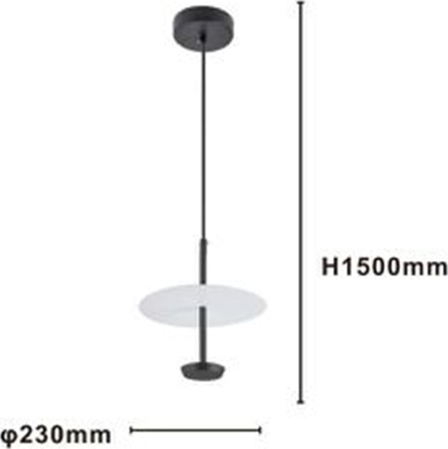 LAMPADARIO A SOSPENSIONE LUCE 6500K LED 12W DISCO PARALUME PIATTO BIANCO NERO TONDO 33122 in Lampade a sospensione Trade Shop italia - Napoli, commercioVirtuoso.it