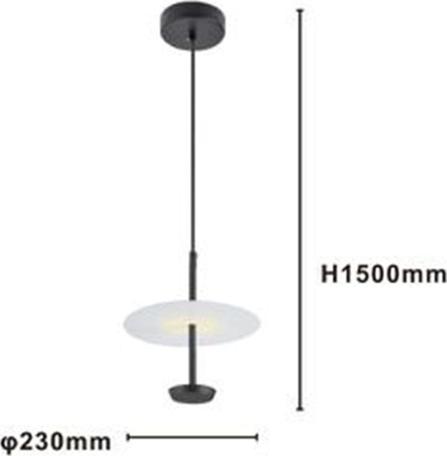 LAMPADARIO A SOSPENSIONE LUCE 4000K LED 12W DISCO PARALUME PIATTO NERO ROTONDO 33115 in Lampade a sospensione Trade Shop italia - Napoli, commercioVirtuoso.it