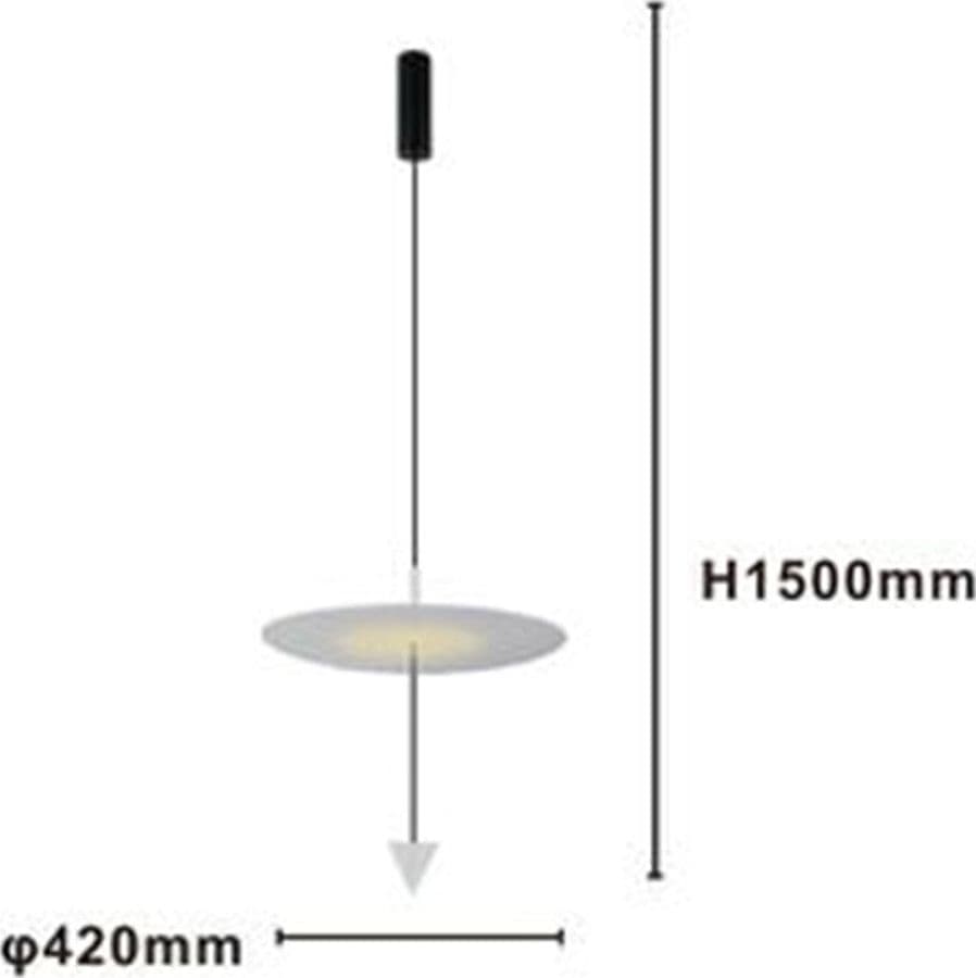 LAMPADARIO A SOSPENSIONE LAMPADA 18W LUCE LED 4000K DISCO Ø42CM CONO BIANCO 33030 in Lampade a sospensione Trade Shop italia - Napoli, commercioVirtuoso.it