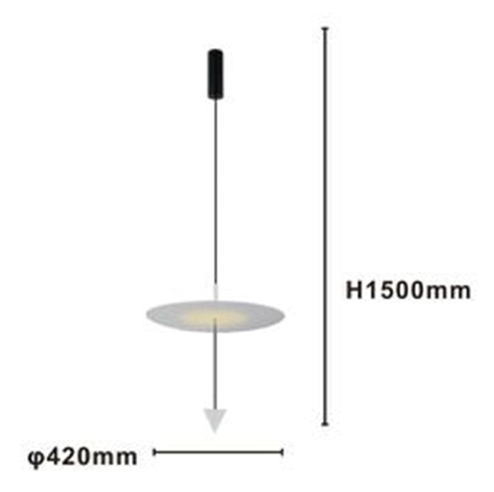 LAMPADARIO A SOSPENSIONE LAMPADA 18W LUCE LED 4000K DISCO Ø42CM CONO BIANCO 33030 in Lampade a sospensione Trade Shop italia - Napoli, commercioVirtuoso.it