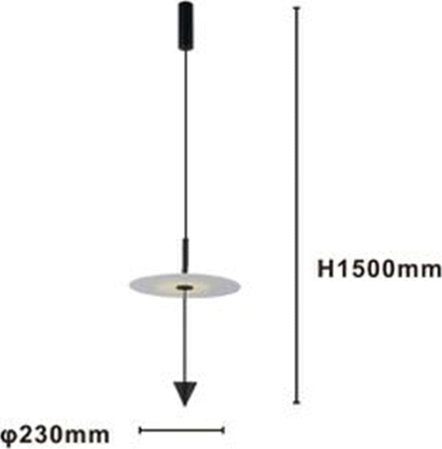 LAMPADARIO A SOSPENSIONE LAMPADA 12W LUCE LED 4000K DISCO BIANCO Ø23CM CONO NERO 32996 in Lampade a sospensione Trade Shop italia - Napoli, commercioVirtuoso.it