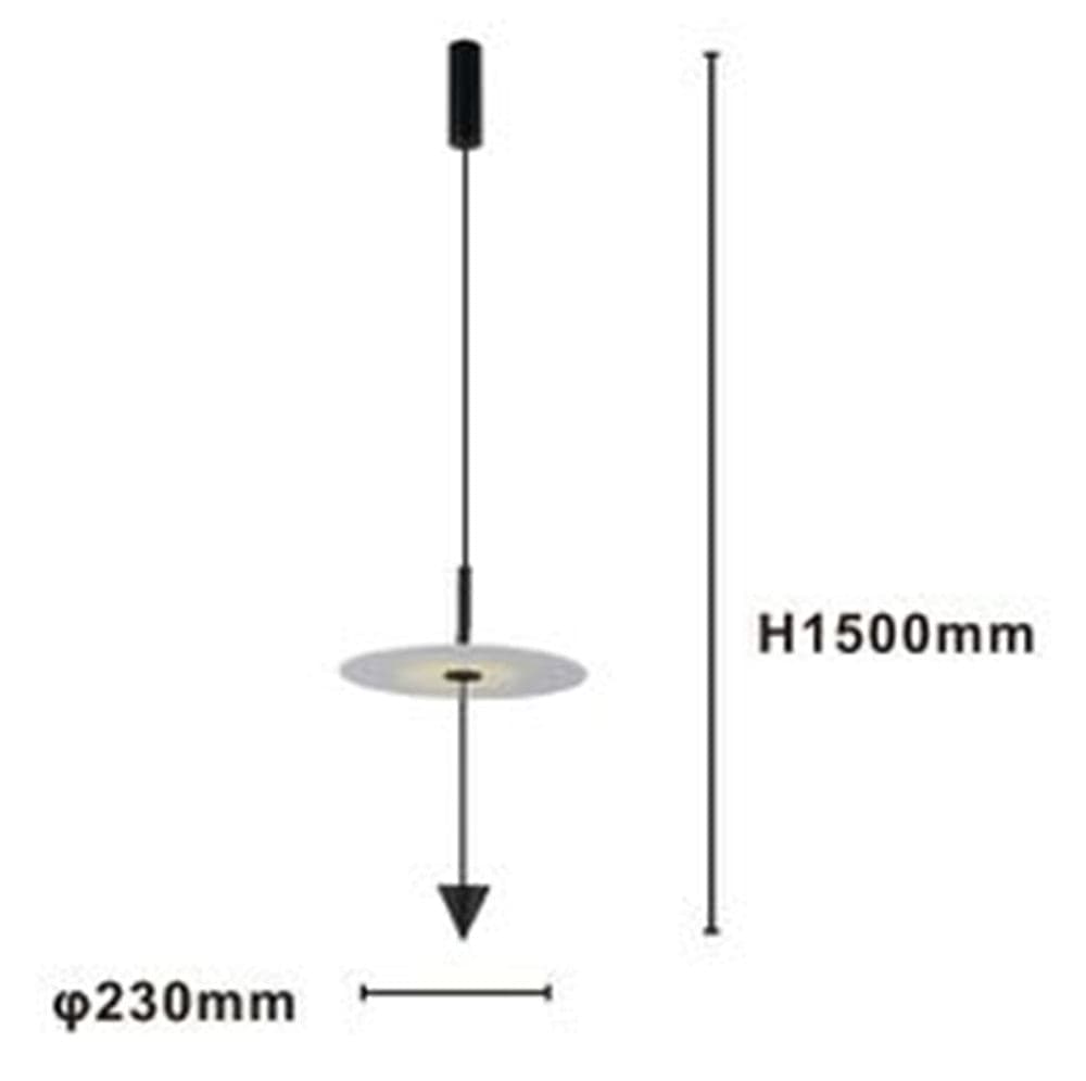 LAMPADARIO A SOSPENSIONE LAMPADA 12W LUCE LED 4000K DISCO BIANCO Ø23CM CONO NERO 32996 in Lampade a sospensione Trade Shop italia - Napoli, commercioVirtuoso.it