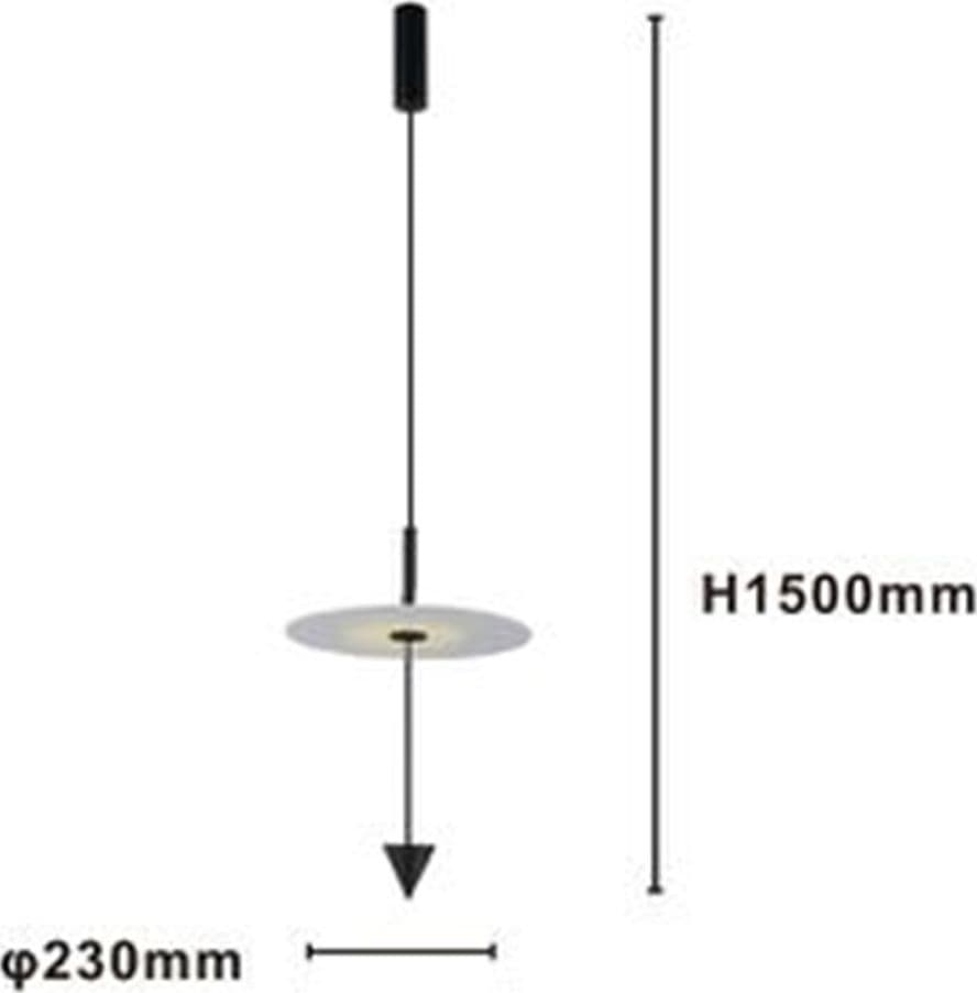LAMPADARIO A SOSPENSIONE LAMPADA 12W LUCE LED 6500K DISCO BIANCO Ø23CM CONO NERO 32009 in Lampade a sospensione Trade Shop italia - Napoli, commercioVirtuoso.it