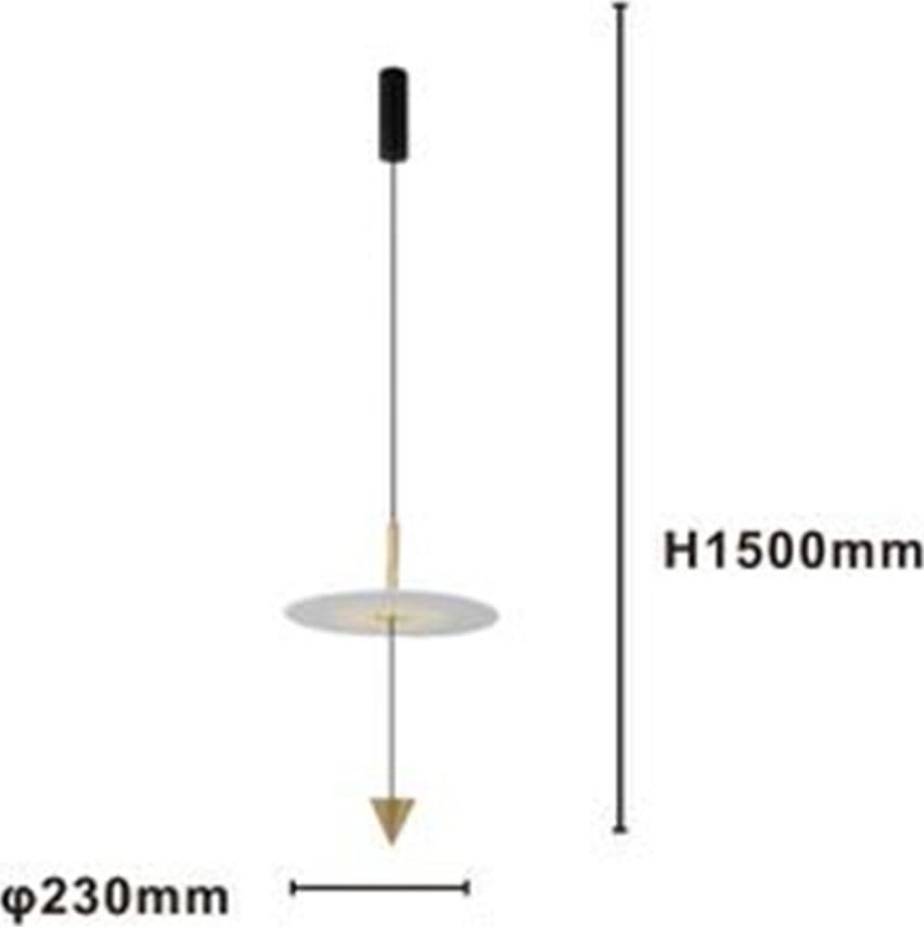 LAMPADARIO A SOSPENSIONE LAMPADA 12W LUCE LED 4000K DISCO BIANCO Ø23CM CONO ORO 32016 in Lampade a sospensione Trade Shop italia - Napoli, commercioVirtuoso.it