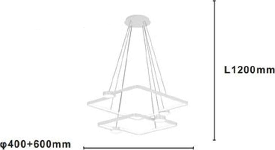 LAMPADARIO A SOSPENSIONE LED 60W 2 QUADRATI CON TELECOMANDO DESIGN MODERNO BIANCO 71194 in Lampadari Trade Shop italia - Napoli, commercioVirtuoso.it