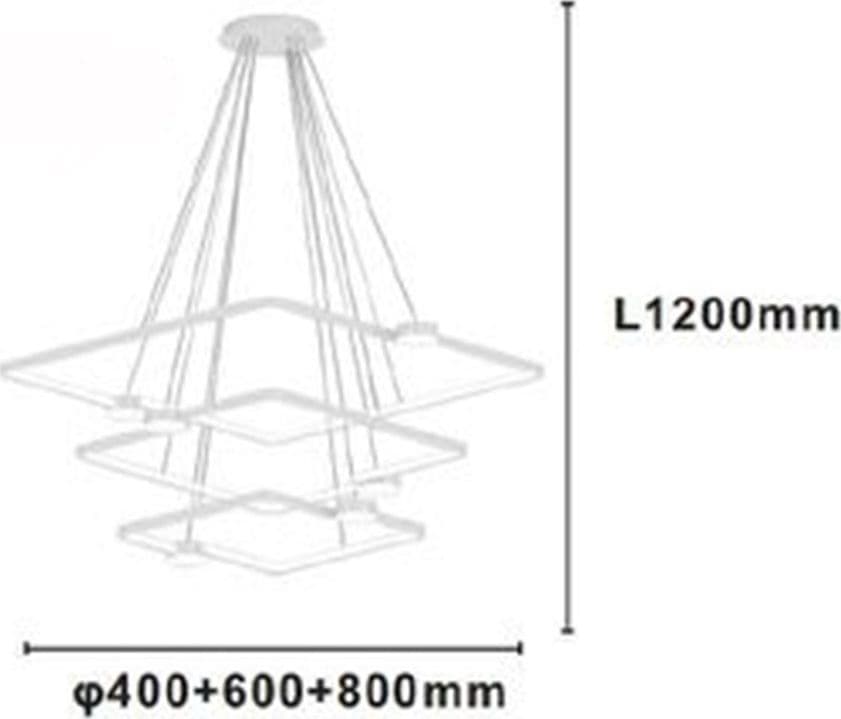 LAMPADARIO A SOSPENSIONE LED 112W 3 QUADRATI CON TELECOMANDO DESIGN MODERNO BIANCO 71224 in Lampadari Trade Shop italia - Napoli, commercioVirtuoso.it