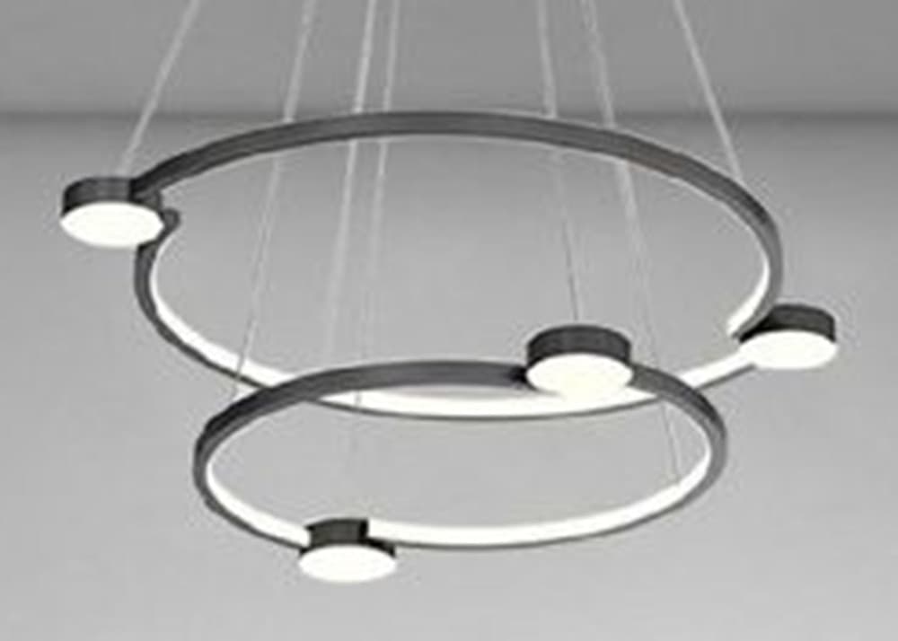 LAMPADARIO A SOSPENSIONE LED 60W 2 CERCHI CON TELECOMANDO DESIGN MODERNO NERO 71125 in Lampade a sospensione Trade Shop italia - Napoli, commercioVirtuoso.it