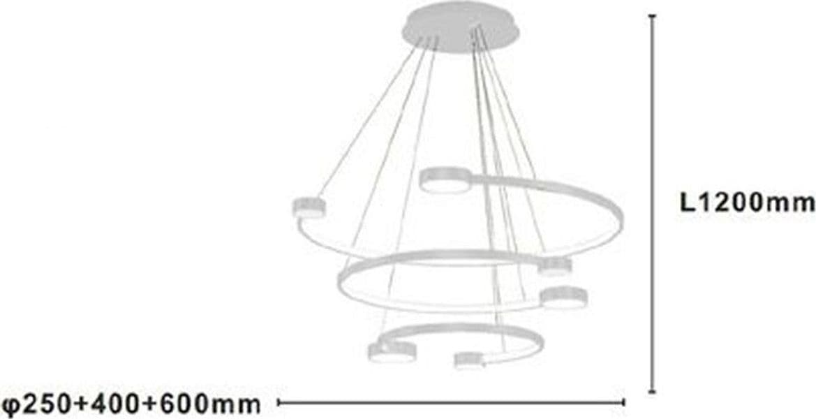 LAMPADARIO A SOSPENSIONE LED 65W 3 SEMI CERCHI CON TELECOMANDO DESIGN MODERNO BIANCO 71378 in Lampade a sospensione Trade Shop italia - Napoli, commercioVirtuoso.it
