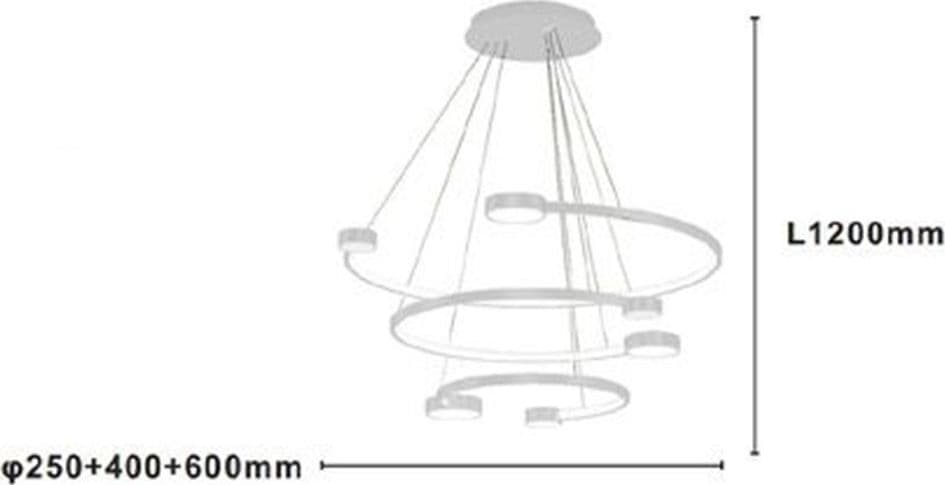 LAMPADARIO A SOSPENSIONE LED 65W 3 SEMI CERCHI CON TELECOMANDO DESIGN MODERNO BIANCO 71378 in Lampade a sospensione Trade Shop italia - Napoli, commercioVirtuoso.it