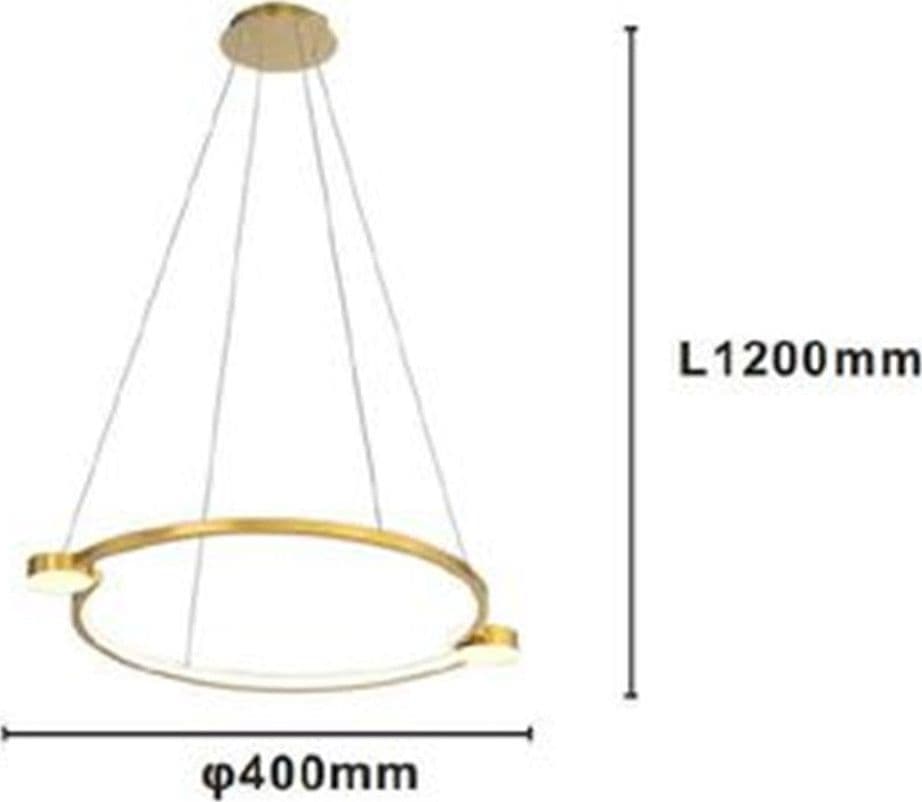LAMPADARIO A SOSPENSIONE LED 20W CERCHIO CON TELECOMANDO DESIGN MODERNO ORO 71088 in Lampade a sospensione Trade Shop italia - Napoli, commercioVirtuoso.it