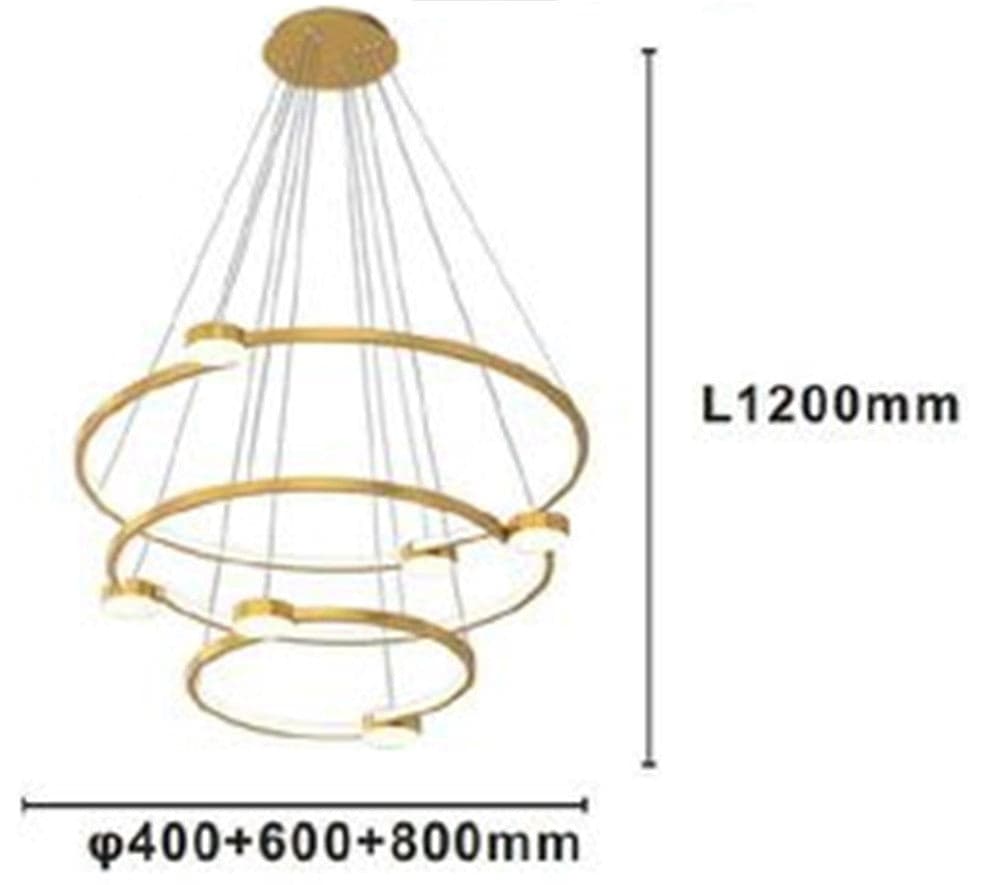 LAMPADARIO A SOSPENSIONE LED 96W 3 CERCHI CON TELECOMANDO DESIGN MODERNO ORO 71149 in Lampade a sospensione Trade Shop italia - Napoli, commercioVirtuoso.it