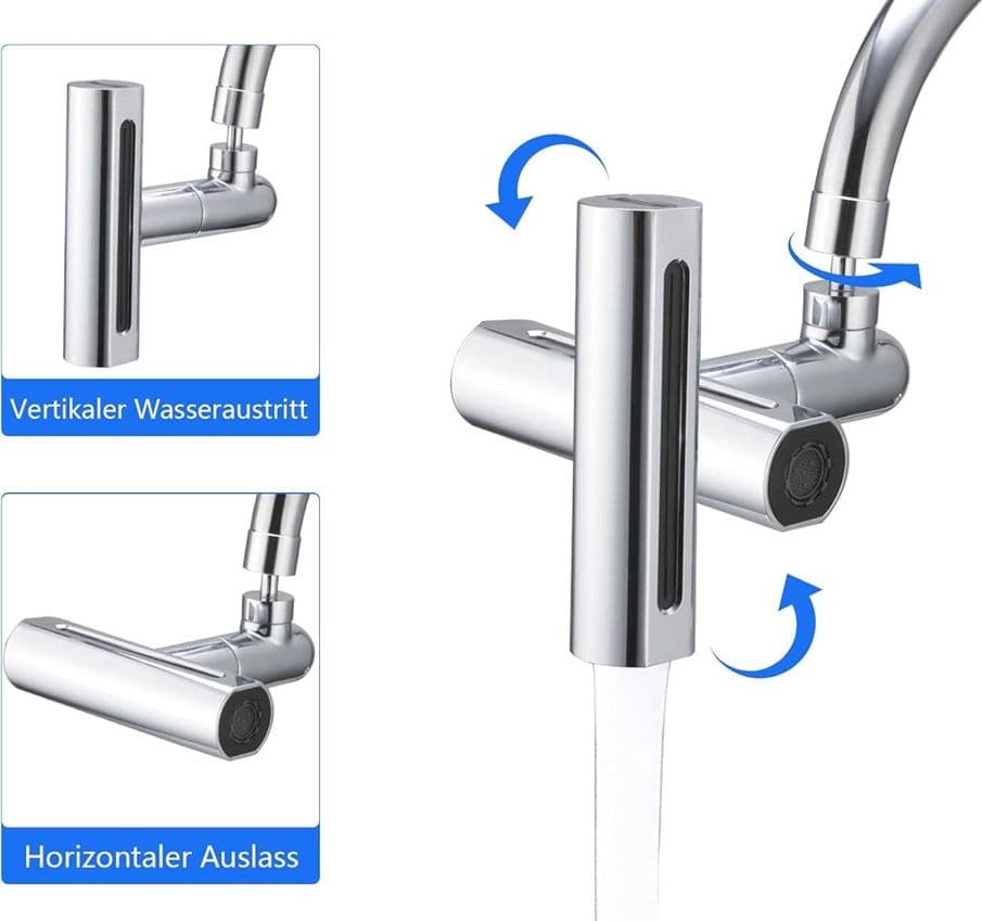 AERATORE PER RUBINETTO 4 IN 1 LAVELLO ESTENSIONE CASCATA PER CUCINA BAGNO ARGENTO in Aeratori Trade Shop italia - Napoli, commercioVirtuoso.it