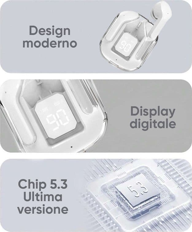 CUFFIE ULTRAPODS MAX AURICOLARI BLUETOOTH 5.3 WIRELESS CON MICROFONO DISPLAY LED in Cuffie In-Ear Trade Shop italia - Napoli, commercioVirtuoso.it
