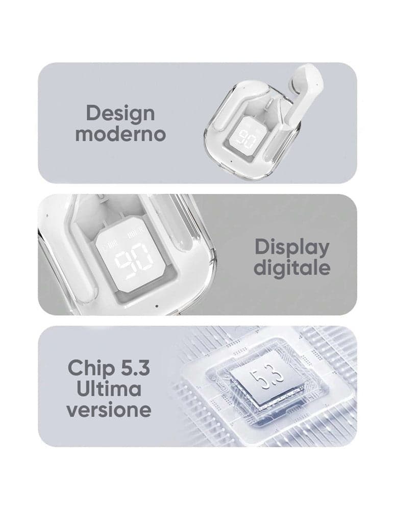 CUFFIE ULTRAPODS MAX AURICOLARI BLUETOOTH 5.3 WIRELESS CON MICROFONO DISPLAY LED in Cuffie In-Ear Trade Shop italia - Napoli, commercioVirtuoso.it
