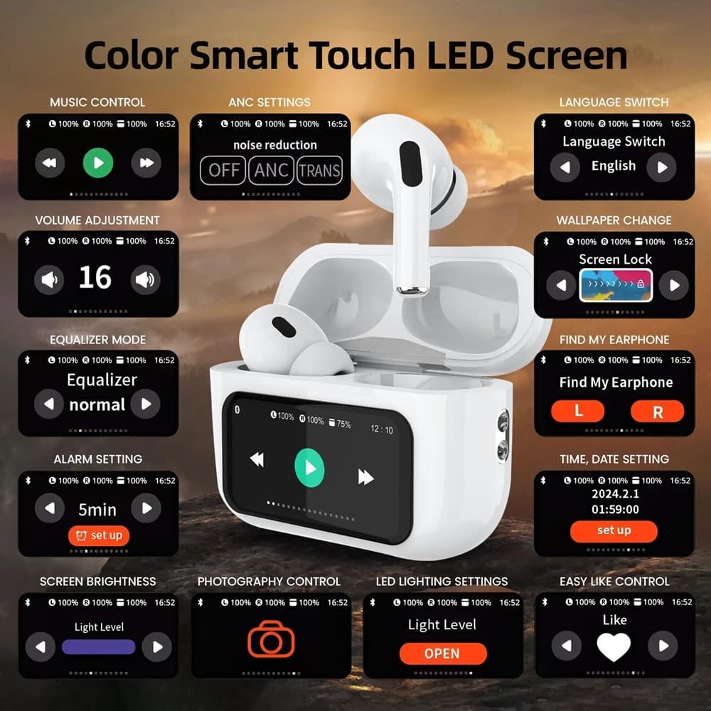 AURICOLARI IN-EAR CUFFIE TWS BLUETOOTH WIRELESS V5.4 CUSTODIA LCD TOUCH SCREEN in Cuffie In-Ear Trade Shop italia - Napoli, commercioVirtuoso.it
