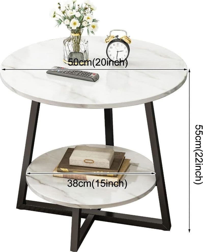 TAVOLINO PORTAOGGETTI A 2 LIVELLI ROTONDO FINITURA IN MARMO BASE CRUCIFORME MODERNO in Tavolini bassi Trade Shop italia - Napoli, commercioVirtuoso.it