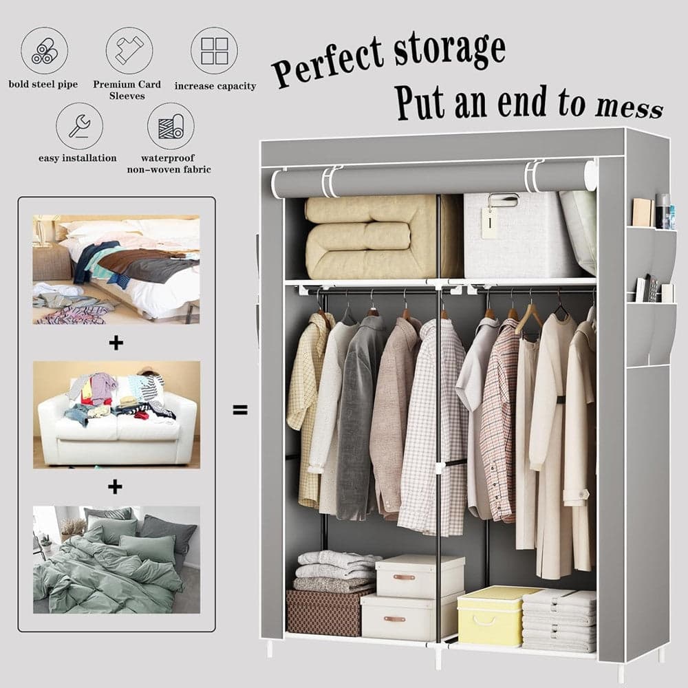 ARMADIO PORTATILE IN TELA ORGANIZER PIEGHEVOLE CON MENSOLE 2 BINARI PER APPENDERE VESTITI in Armadi pieghevoli Trade Shop italia - Napoli, commercioVirtuoso.it