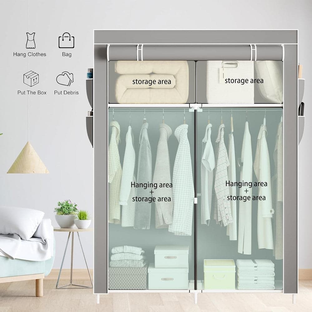 ARMADIO PORTATILE IN TELA ORGANIZER PIEGHEVOLE CON MENSOLE 2 BINARI PER APPENDERE VESTITI in Armadi pieghevoli Trade Shop italia - Napoli, commercioVirtuoso.it