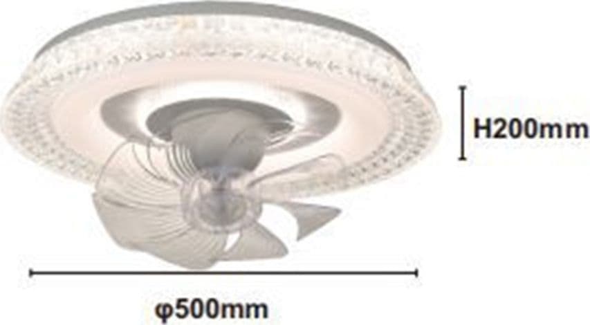 PLAFONIERA CRISTALLO CON VENTOLA LAMPADA SOFFITTO VENTILATORE LUCE 3200K-6500K 33221 in Ventilatori da soffitto con lampada Trade Shop italia - Napoli, commercioVirtuoso.it