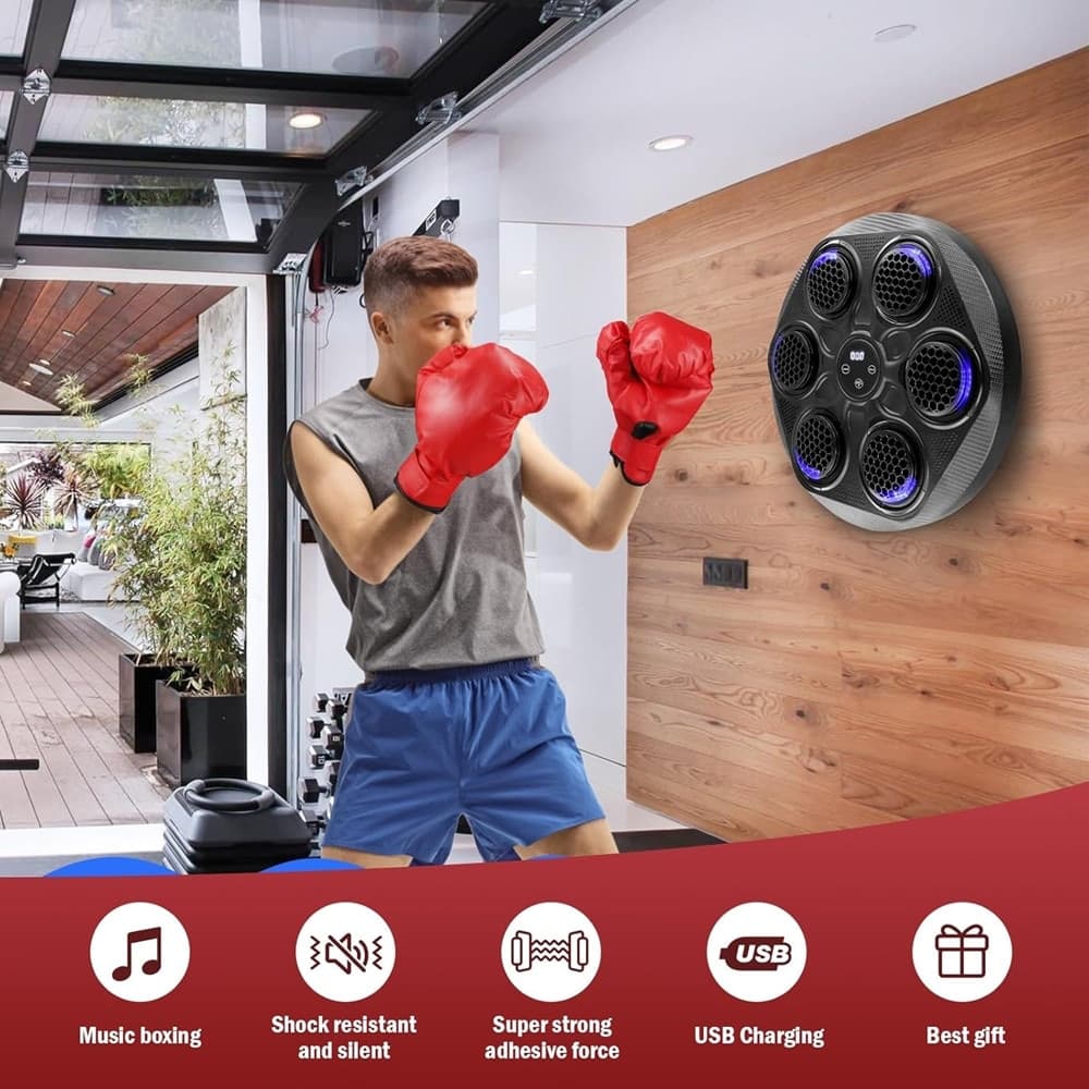 MACCHINA DA BOXE CON MUSICA DA PARETE LED BLUETOOTH ESERCIZIO PER ADULTI BAMBINI in Set da palestra Trade Shop italia - Napoli, commercioVirtuoso.it