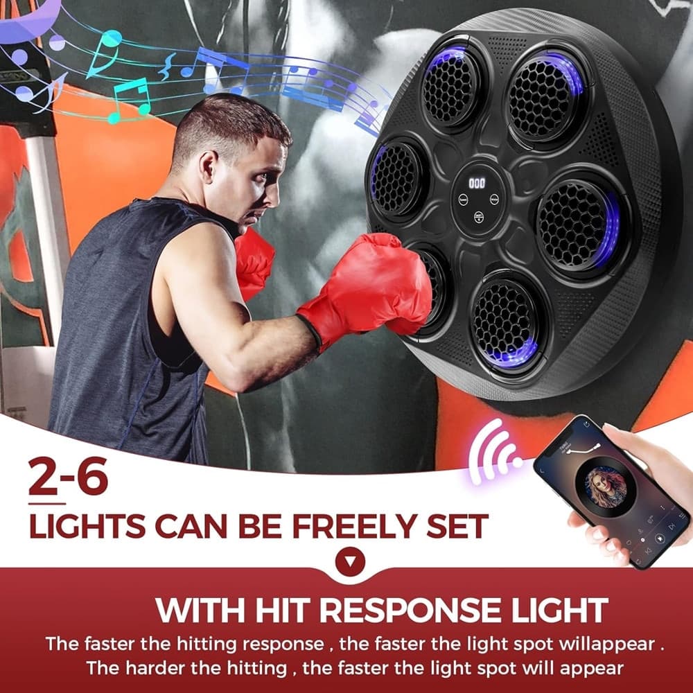 MACCHINA DA BOXE CON MUSICA DA PARETE LED BLUETOOTH ESERCIZIO PER ADULTI BAMBINI in Set da palestra Trade Shop italia - Napoli, commercioVirtuoso.it