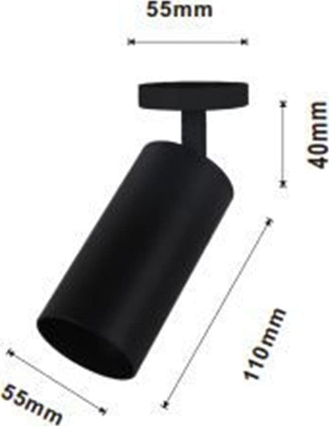 FARETTO NERO ATTACCO GU10 APPLIQUE A CILINDRO SOFFITTO PARETE PER INTERNI IP20 00700 in Faretti da soffitto Trade Shop italia - Napoli, commercioVirtuoso.it