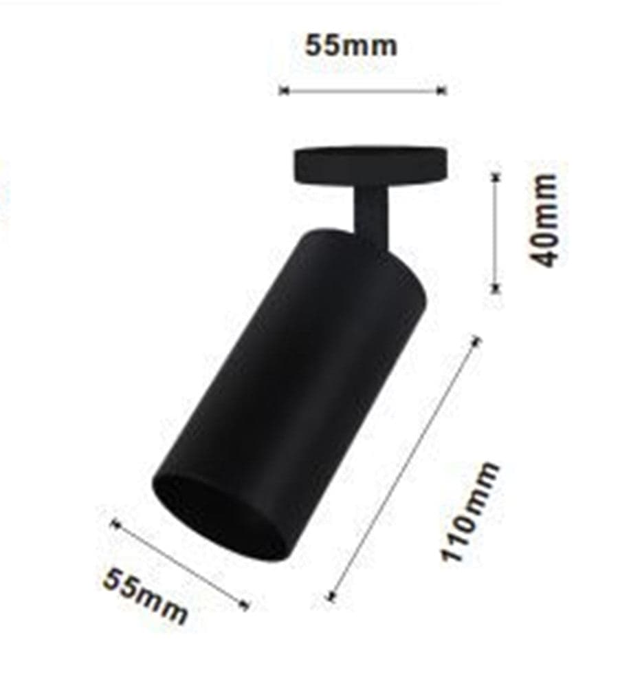 FARETTO NERO ATTACCO GU10 APPLIQUE A CILINDRO SOFFITTO PARETE PER INTERNI IP20 00700 in Faretti da soffitto Trade Shop italia - Napoli, commercioVirtuoso.it