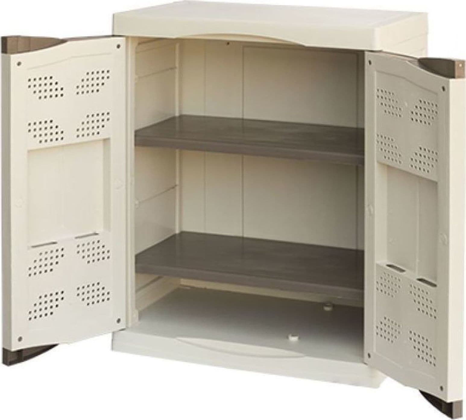 Armadio "Evolution" da interno ed esterno tutto piani in resina con ripiani "Made in Italy" – Basso – Art Plast