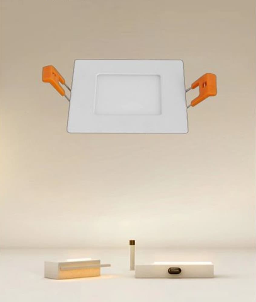 PANNELLO LED 3 WATT DA INCASSO QUADRATO BIANCO 85 MM LUCE 3000K-6500K IP20 00076 in Plafoniere da ufficio Trade Shop italia - Napoli, commercioVirtuoso.it