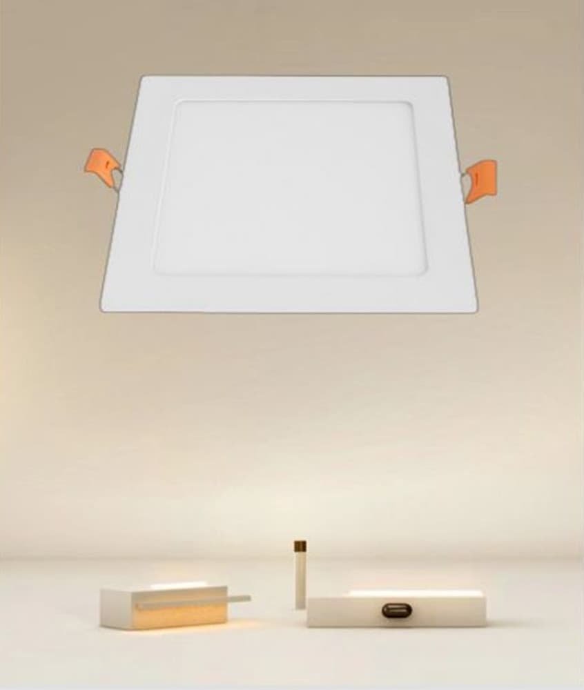 PANNELLO LED 12WATT DA INCASSO QUADRATO BIANCO 174MM LUCE 3000K-6500K IP20 00090 in Plafoniere da ufficio Trade Shop italia - Napoli, commercioVirtuoso.it