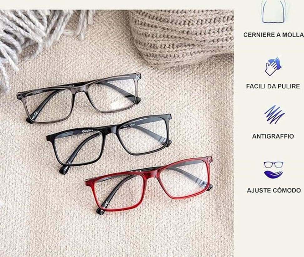SET 5 OCCHIALI DA LETTURA MONTATURA MEDIA RETTANGOLARI UOMO DONNA CERNIERE MOLLA in Occhiali da lettura Trade Shop italia - Napoli, commercioVirtuoso.it