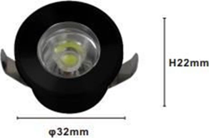 FARETTO 1W LED INCASSO A SOFFITTO IP20 NERO MINI SPOT SEGNAPASSI LUCE CALDA 00304 in Faretti da soffitto Trade Shop italia - Napoli, commercioVirtuoso.it