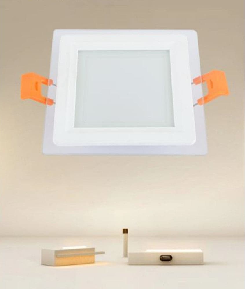 PANNELLO LED INCASSO LUCE 3000K-6500K 6W QUADRATO AM-CS-6 CON BORDO TRAPARENTE 00663 in Plafoniere da ufficio Trade Shop italia - Napoli, commercioVirtuoso.it