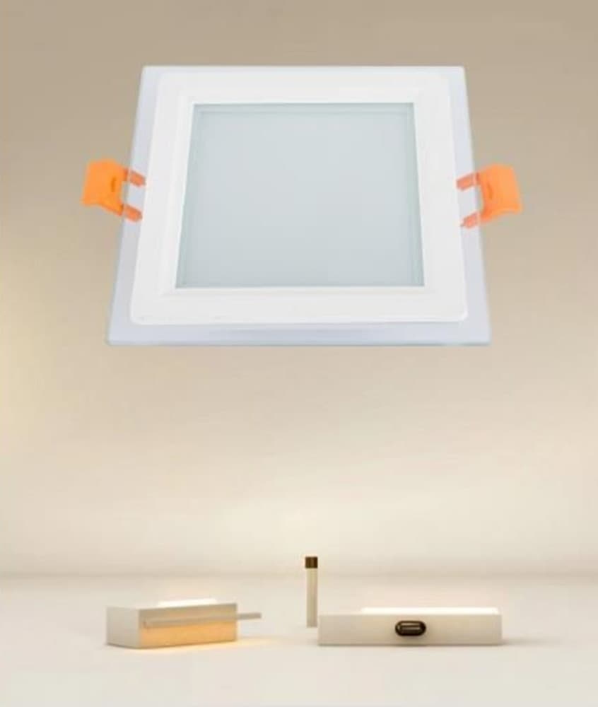 PANNELLO LED INCASSO LUCE 3000K-6500K 9W QUADRATO AM-CS-9 CON BORDO TRAPARENTE 00670 in Plafoniere da ufficio Trade Shop italia - Napoli, commercioVirtuoso.it