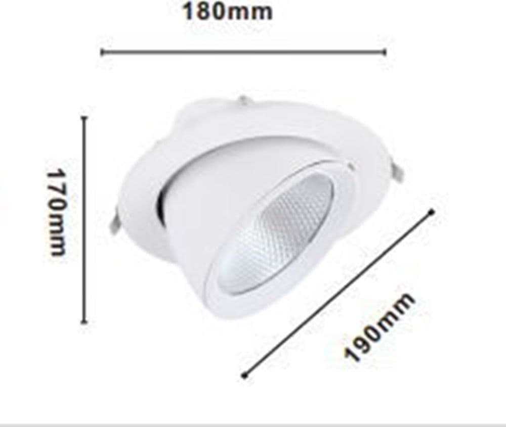 FARETTO LED DA INCASSO 40W 4400LM BIANCO ORIENTABILE LUCE 3000K-6500K IP20 00779 in Faretti da soffitto Trade Shop italia - Napoli, commercioVirtuoso.it