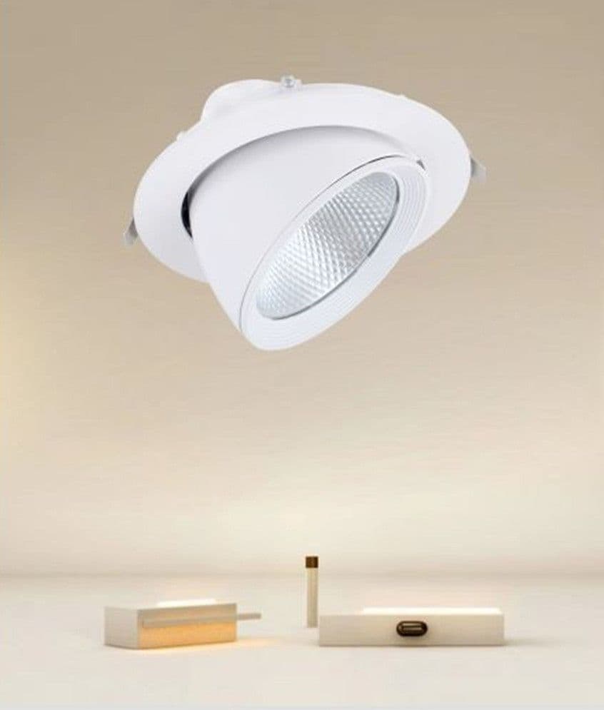 FARETTO LED DA INCASSO 40W 4400LM BIANCO ORIENTABILE LUCE 3000K-6500K IP20 00779 in Faretti da soffitto Trade Shop italia - Napoli, commercioVirtuoso.it