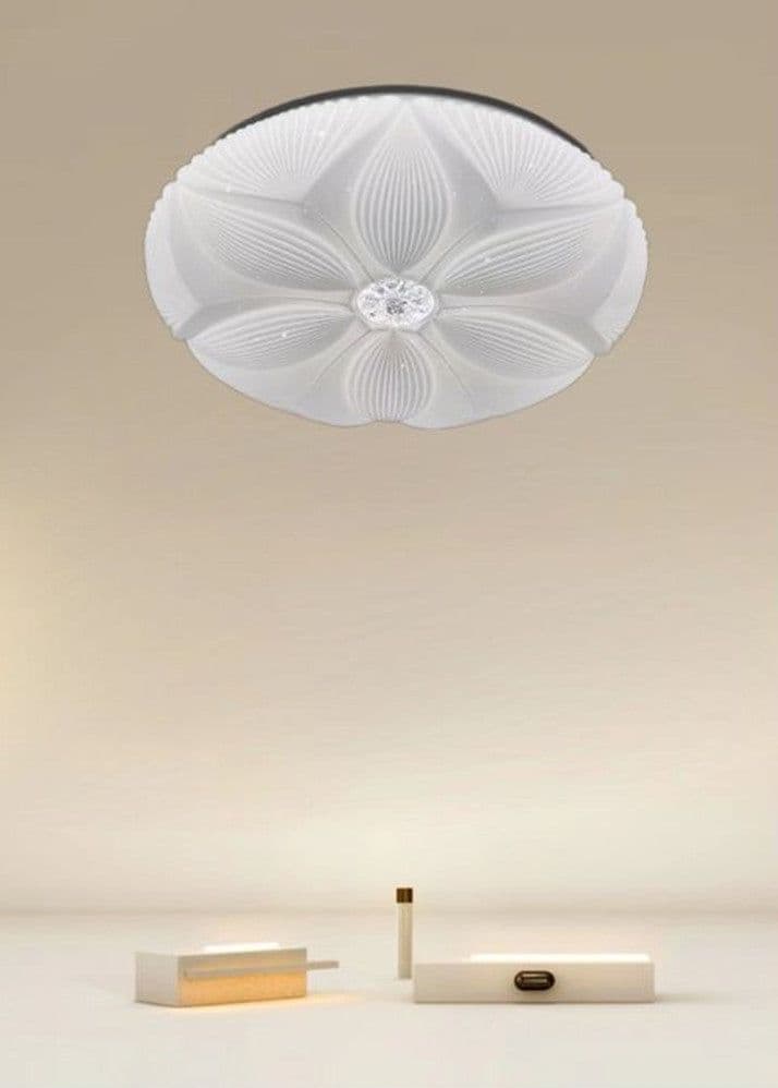 PLAFONIERA LED SOFFITTO DECORO FIORE 45W BIANCO LAMPADA LUCE FREDDA 6500K IP20 71771 in Plafoniere Trade Shop italia - Napoli, commercioVirtuoso.it