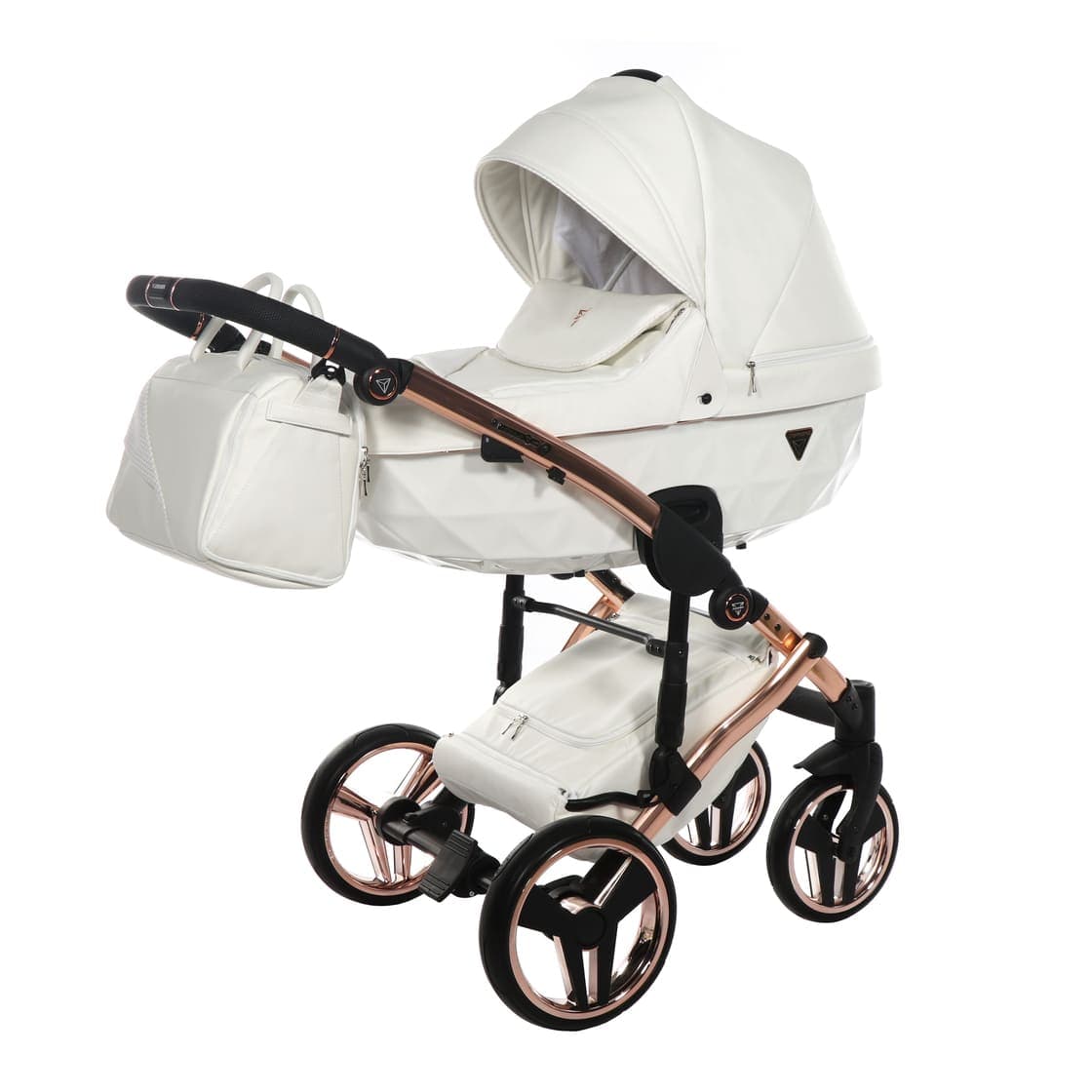 Junama Diamond Fluo Individual V3 2 in 1 Pelle Bianco Telaio Oro Rosa in Orecchini La Casa Del Bebè - Napoli, commercioVirtuoso.it